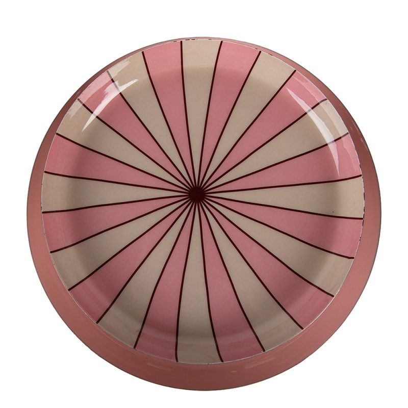 Clayre & Eef Etagère 2 laags Ø 30x11 cm Roze Metaal