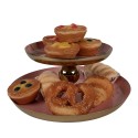 Clayre & Eef Etagère 2 laags Ø 30x11 cm Roze Metaal