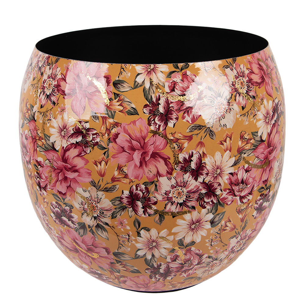 Clayre&Eef VaasØ 28x25 cm Geel Metaal afbeelding