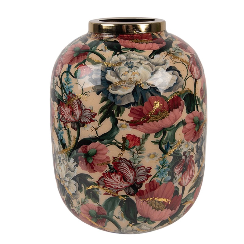 Clayre & Eef Vaas Ø 17x22 cm Beige Metaal