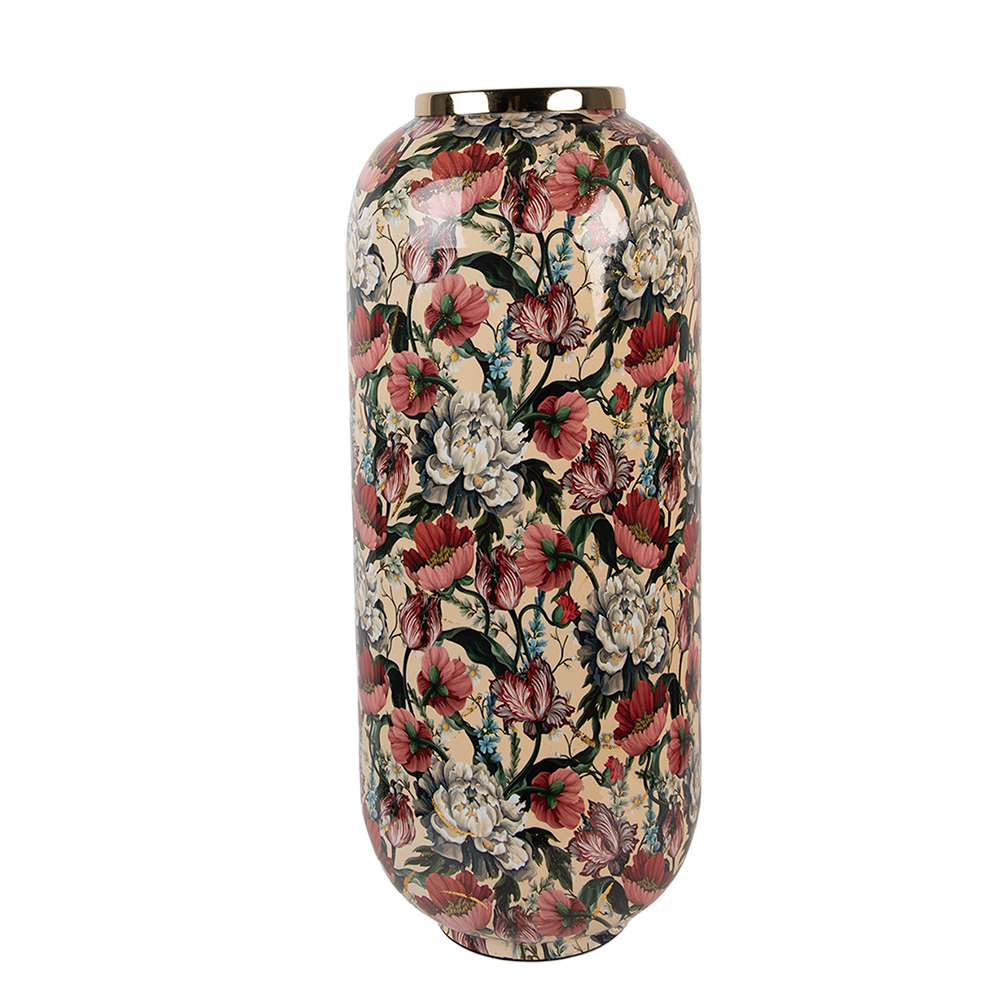 Clayre&Eef VaasØ 21x50 cm Beige Metaal afbeelding