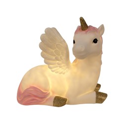 Clayre & Eef Nachtlampje Kind Eenhoorn LED 41x25x40 cm Wit Kunststof