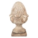 Clayre & Eef Decoratie Ornament Dennenappel 27x27x45 cm Beige Keramiek