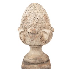 Clayre & Eef Decoratie Ornament Dennenappel 27x27x45 cm Beige Keramiek