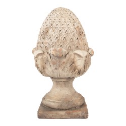 Clayre & Eef Decoratie Ornament Dennenappel 27x27x45 cm Beige Keramiek