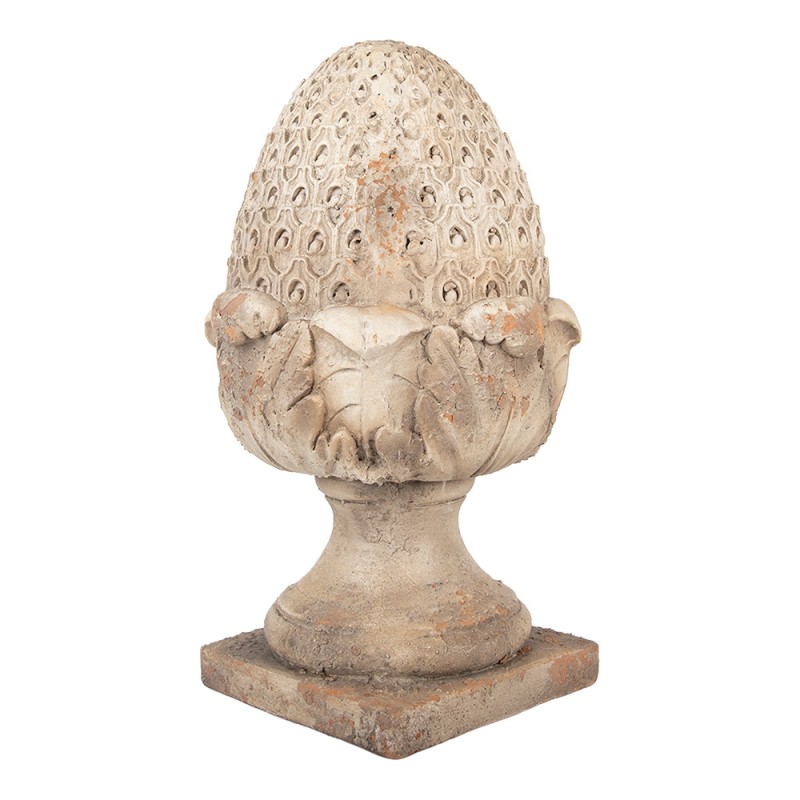 Clayre & Eef Decoratie Ornament Dennenappel 27x27x45 cm Beige Keramiek