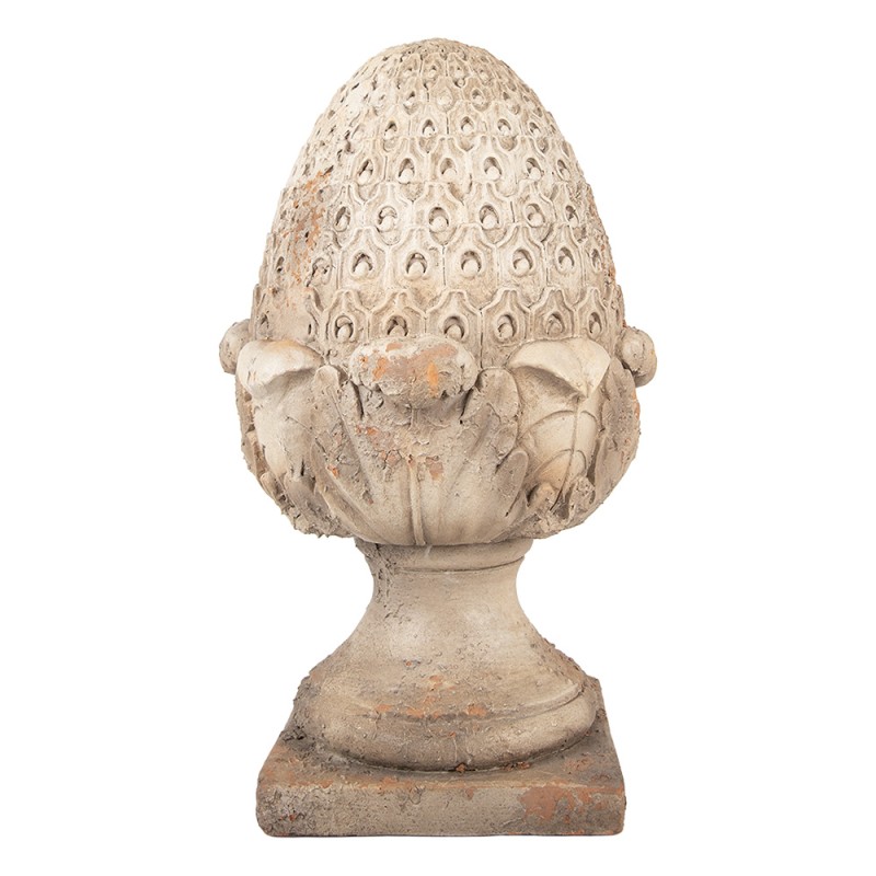 Clayre & Eef Decoratie Ornament Dennenappel 27x27x45 cm Beige Keramiek