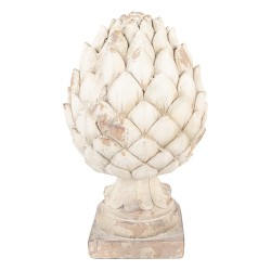 Clayre & Eef Decoratie Ornament Dennenappel Ø 23x41 cm Beige Keramiek