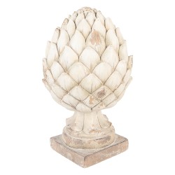 Clayre & Eef Decoratie Ornament Dennenappel Ø 23x41 cm Beige Keramiek
