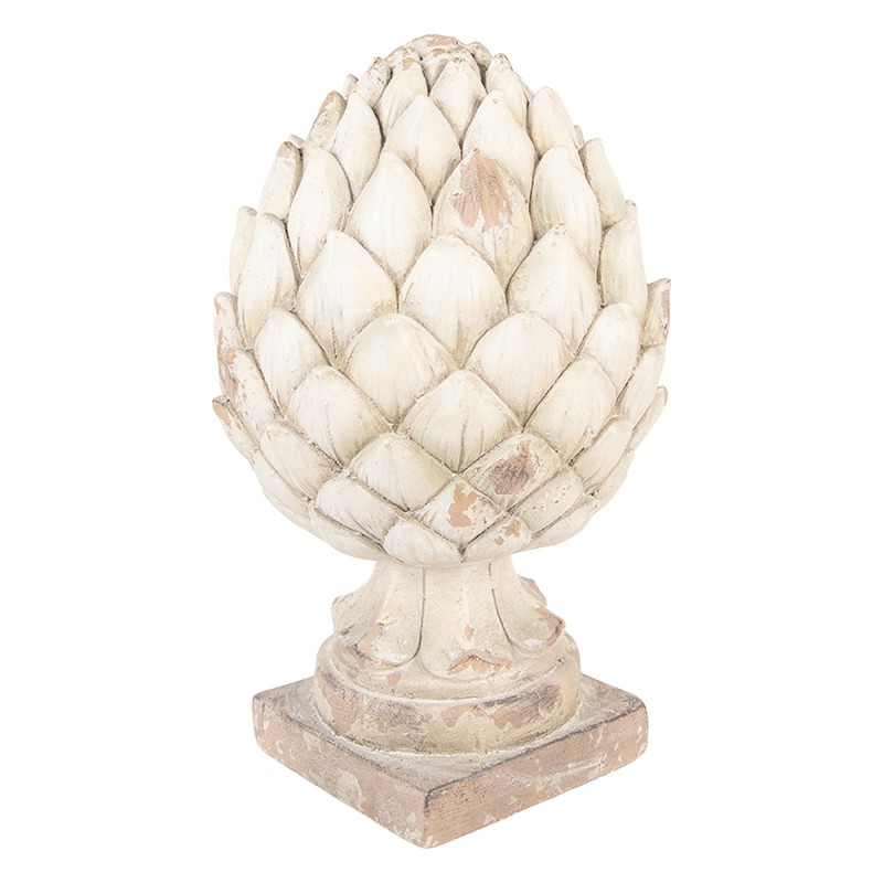 Clayre & Eef Decoratie Ornament Dennenappel Ø 23x41 cm Beige Keramiek