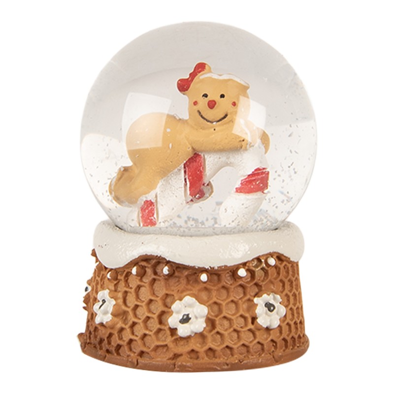 Clayre & Eef Palla di neve Ø 5x7 cm Marrone Vetro