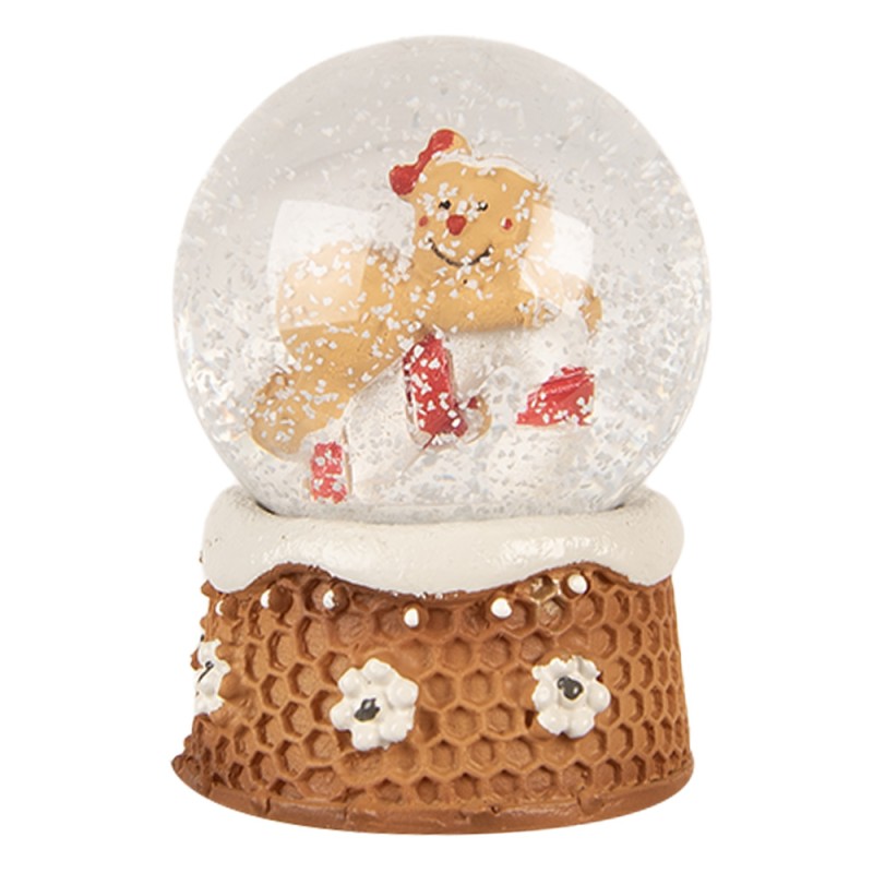 Clayre & Eef Palla di neve Ø 5x7 cm Marrone Vetro