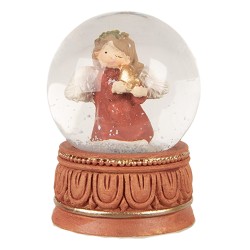 Clayre & Eef Palla di neve Ø 5x7 cm Rosso Vetro