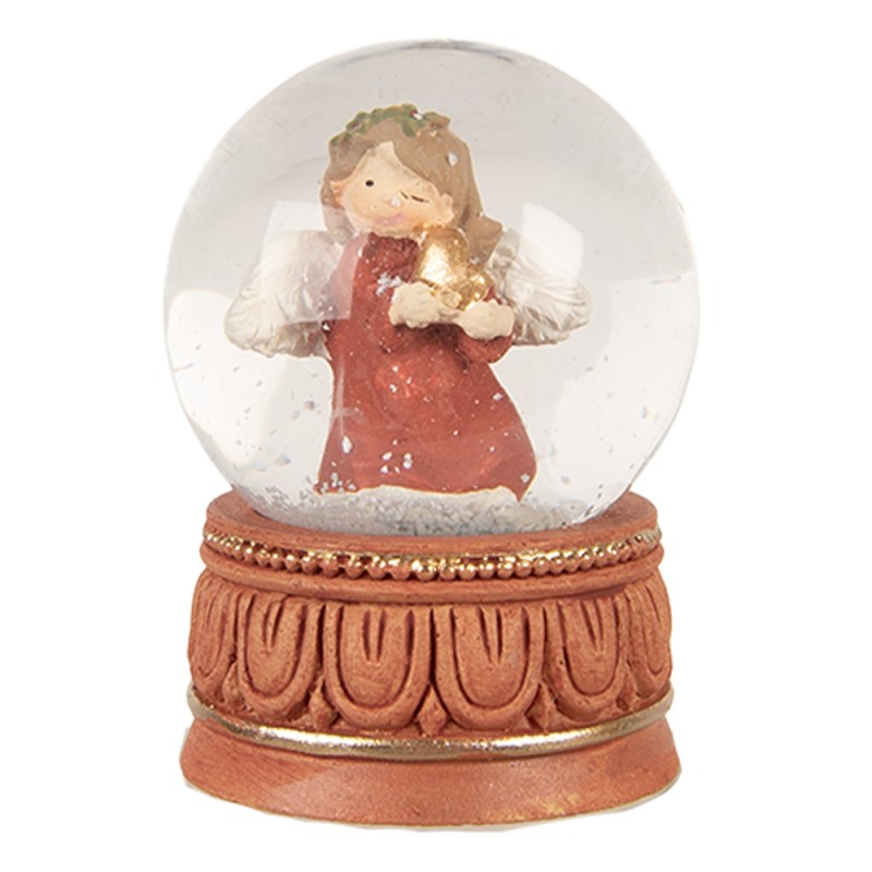 Clayre & Eef Palla di neve Ø 5x7 cm Rosso Vetro