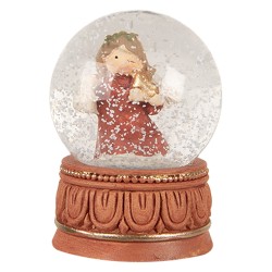 Clayre & Eef Palla di neve Ø 5x7 cm Rosso Vetro