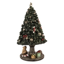 Clayre & Eef Musikbox Weihnachtsbaum Ø 13x23 cm Grün Kunststoff