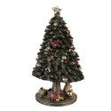 Clayre & Eef Musikbox Weihnachtsbaum Ø 13x23 cm Grün Kunststoff
