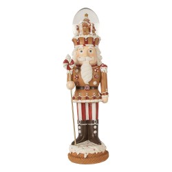 Clayre & Eef Décoration de Noël avec lumières LED et musique Casse-noisette 14x13x48 cm Marron Plastique