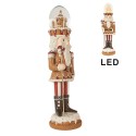 Clayre & Eef Décoration de Noël avec lumières LED et musique Casse-noisette 14x13x48 cm Marron Plastique