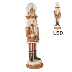 Clayre & Eef Décoration de Noël avec lumières LED et musique Casse-noisette 14x13x48 cm Marron Plastique
