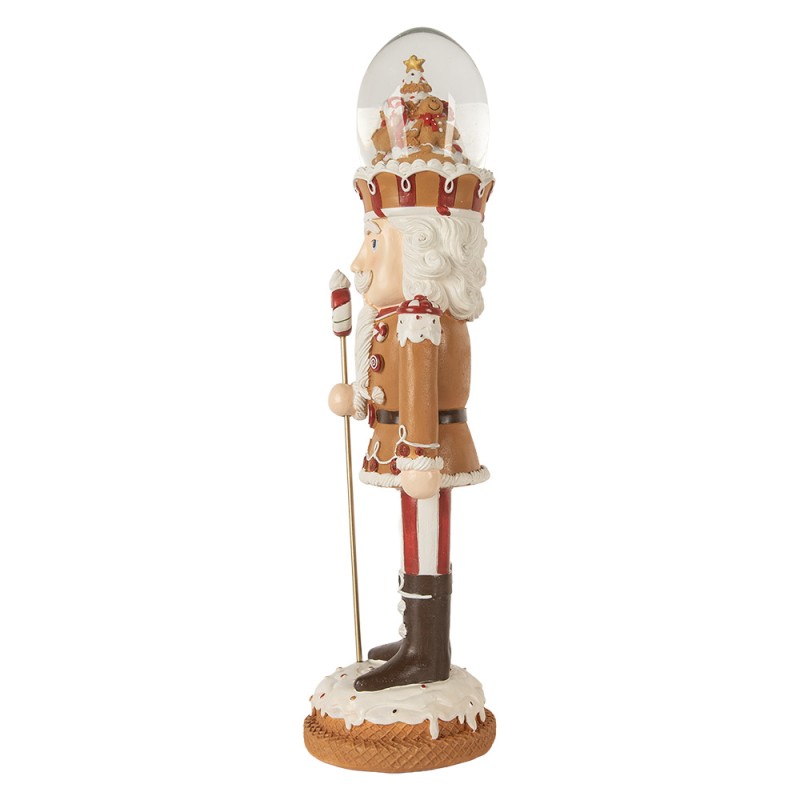 Clayre & Eef Décoration de Noël avec lumières LED et musique Casse-noisette 14x13x48 cm Marron Plastique