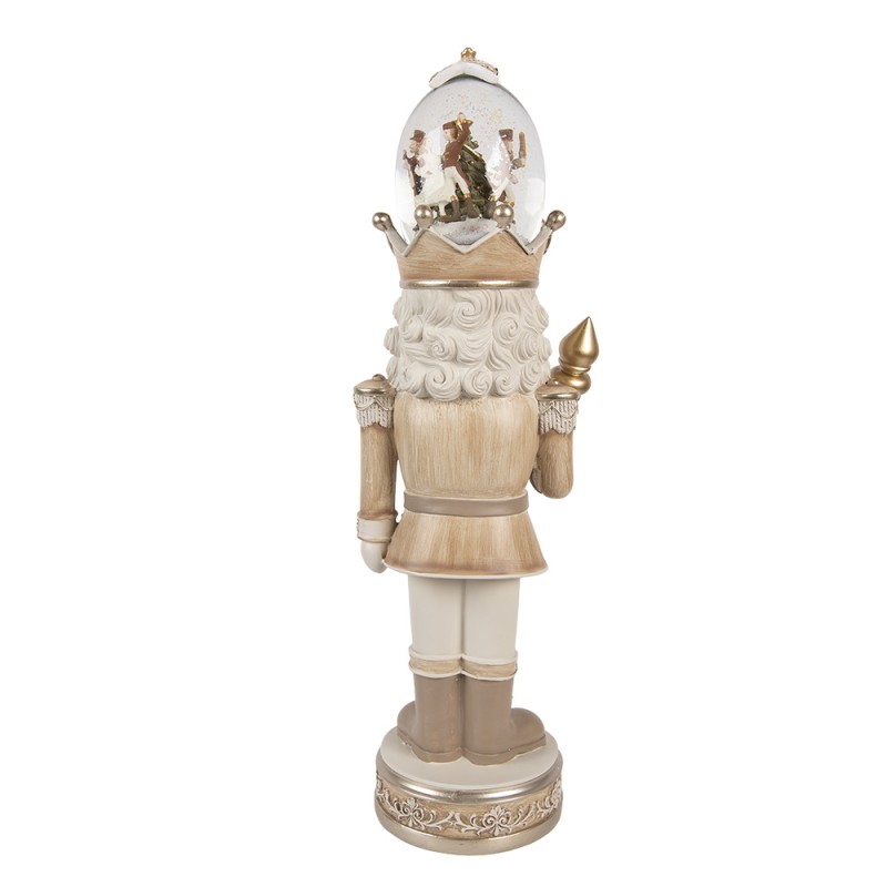 Clayre & Eef Décoration de Noël avec lumières LED et musique Casse-noisette 14x14x49 cm Beige Plastique