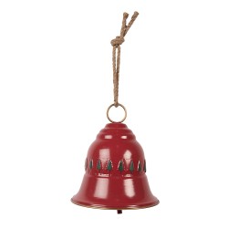 Clayre & Eef Dekoration Klingel Ø 23x25 cm Rot Metall