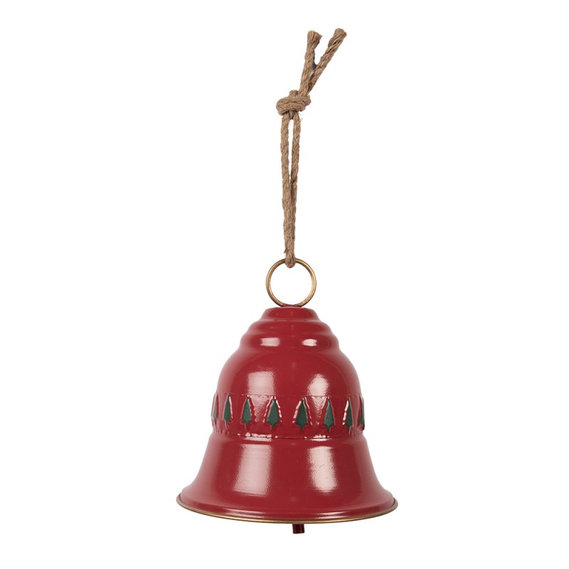 Clayre & Eef Dekoration Klingel Ø 23x25 cm Rot Metall