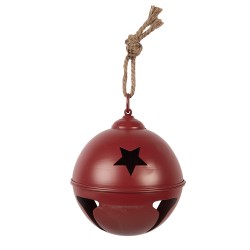 Clayre & Eef Decorazione Campanelli Ø 12x12 cm Rosso Metallo