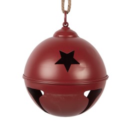 Clayre & Eef Decorazione Campanelli Ø 12x12 cm Rosso Metallo