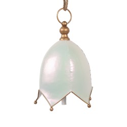 Clayre & Eef Decoratie Hanger Bel Ø 16x22 cm Wit Metaal