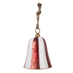 Clayre & Eef Decoratie Hanger Bel Ø 28x39 cm Rood Metaal