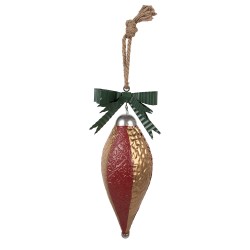 Clayre & Eef Pendentif de décoration 15x12x36 cm Rouge Métal