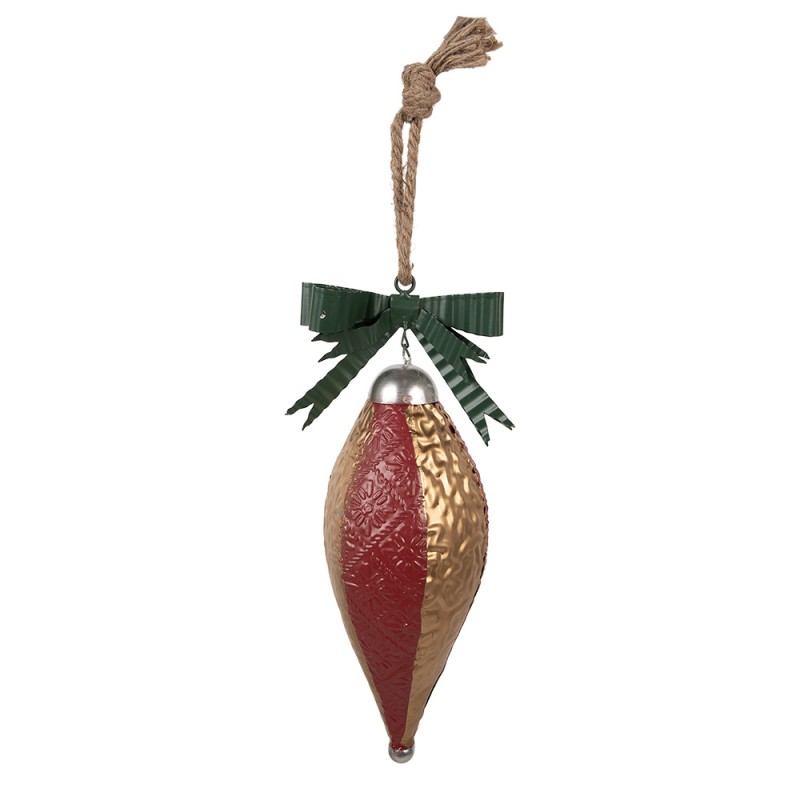 Clayre & Eef Pendentif de décoration 15x12x36 cm Rouge Métal