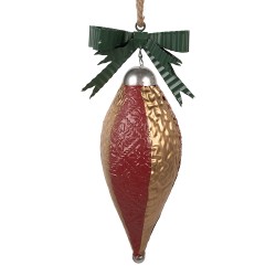 Clayre & Eef Pendentif de décoration 15x12x36 cm Rouge Métal