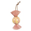 Clayre & Eef Pendentif de décoration 10x8x21 cm Rose Métal