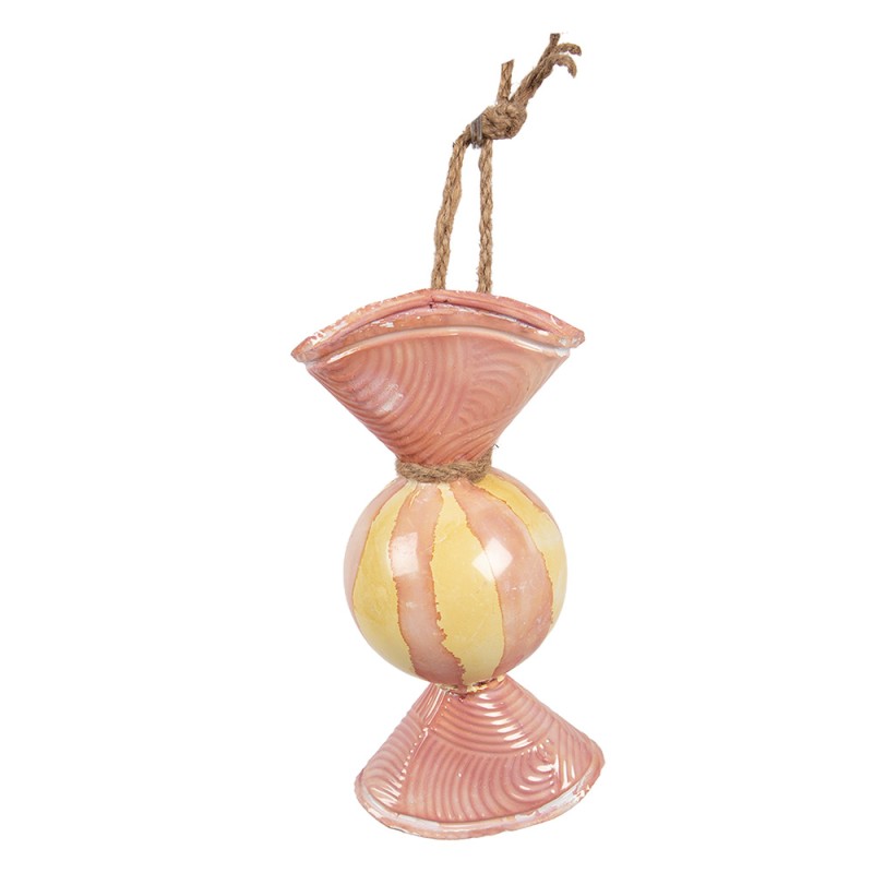 Clayre & Eef Pendentif de décoration 10x8x21 cm Rose Métal