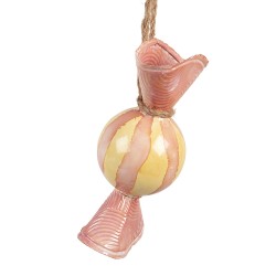Clayre & Eef Pendentif de décoration 10x8x21 cm Rose Métal