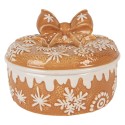 Clayre & Eef Voorraadpot Deksel Ø 20x13 cm Bruin Keramiek