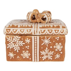 Clayre & Eef Voorraadpot Deksel 19x13x16 cm Bruin Keramiek