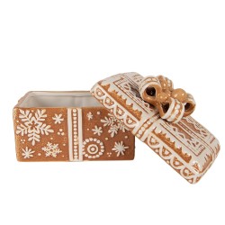 Clayre & Eef Voorraadpot Deksel 19x13x16 cm Bruin Keramiek