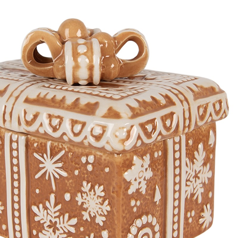 Clayre & Eef Voorraadpot Deksel 19x13x16 cm Bruin Keramiek
