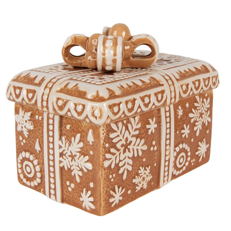 Clayre & Eef Voorraadpot Deksel 19x13x16 cm Bruin Keramiek