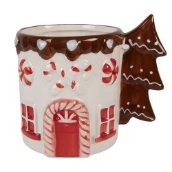 Clayre & Eef Tazza 400 ml Bianco Ceramica Albero di Natale