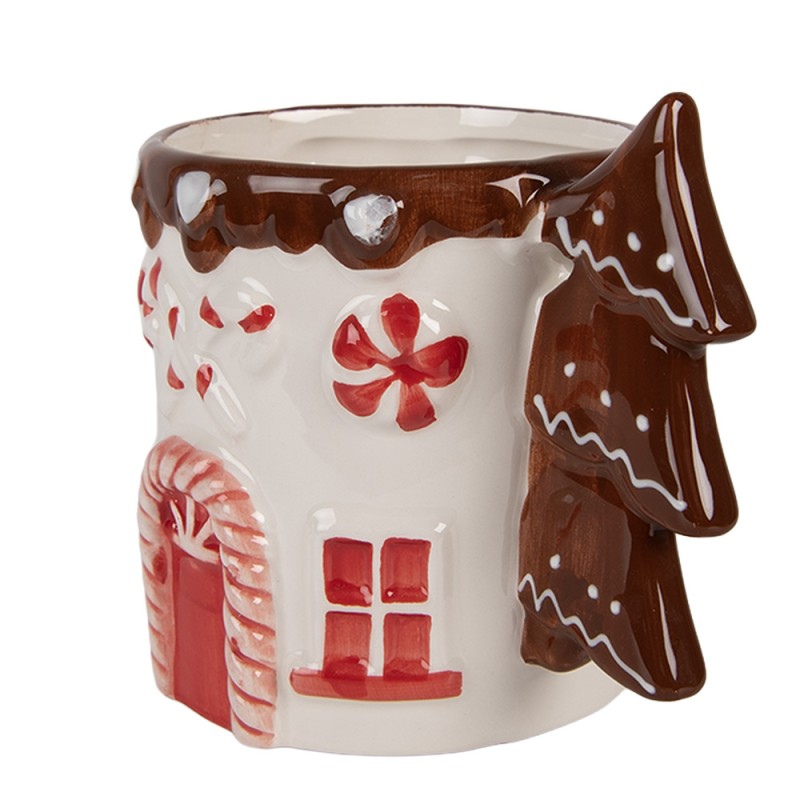 Clayre & Eef Tazza 400 ml Bianco Ceramica Albero di Natale