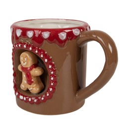 Clayre & Eef Mug 375 ml Marron Céramique Bonhomme en pain d‘épice