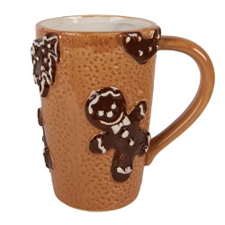 Clayre & Eef Tasse 575 ml Braun Keramik Pfefferkuchenmann