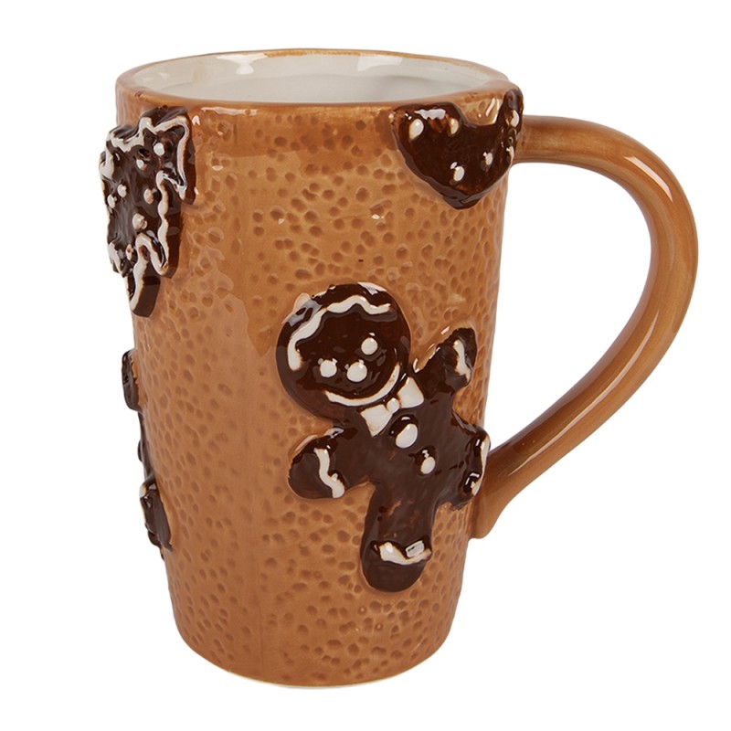 Clayre & Eef Tasse 575 ml Braun Keramik Pfefferkuchenmann