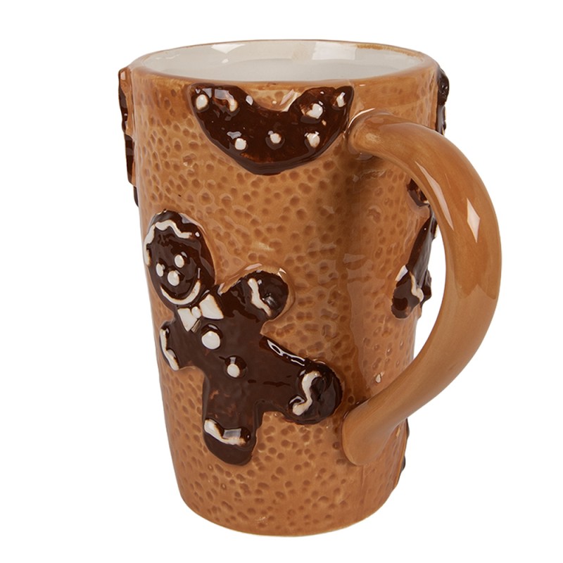 Clayre & Eef Tasse 575 ml Braun Keramik Pfefferkuchenmann