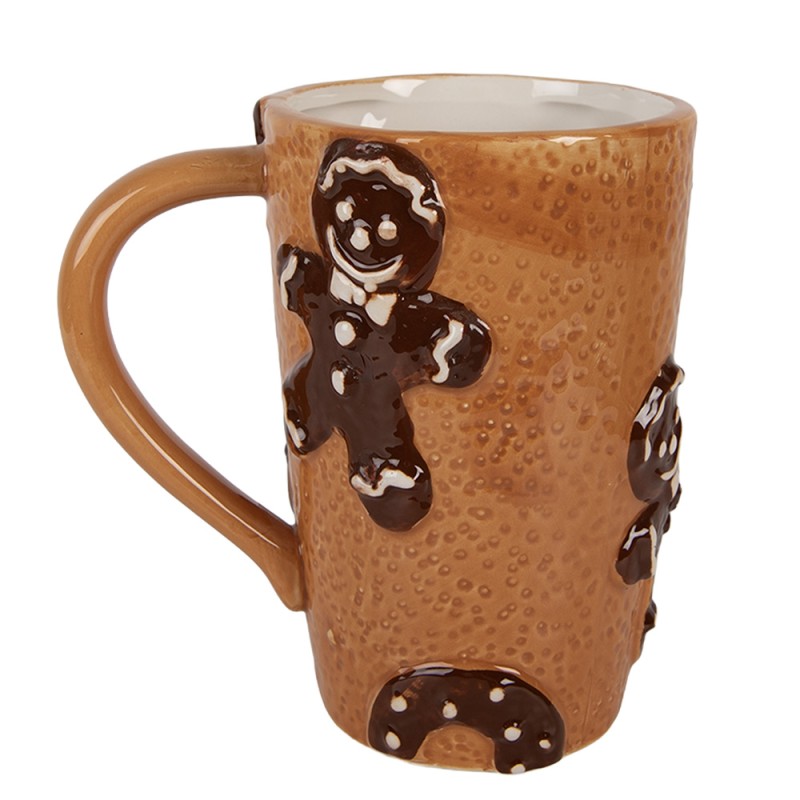 Clayre & Eef Tasse 575 ml Braun Keramik Pfefferkuchenmann